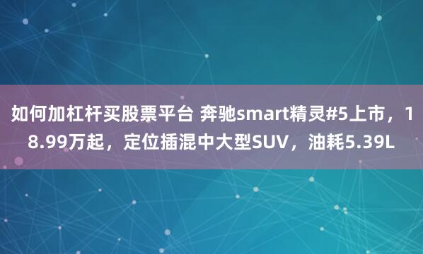如何加杠杆买股票平台 奔驰smart精灵#5上市，18.99万起，定位插混中大型SUV，油耗5.39L