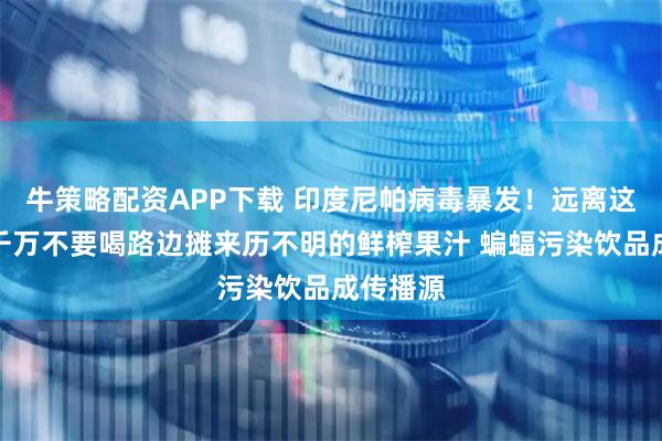 牛策略配资APP下载 印度尼帕病毒暴发！远离这种病，千万不要喝路边摊来历不明的鲜榨果汁 蝙蝠污染饮品成传播源