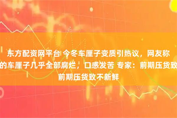 东方配资网平台 今冬车厘子变质引热议，网友称新开箱的车厘子几乎全部腐烂，口感发苦 专家：前期压货致不新鲜